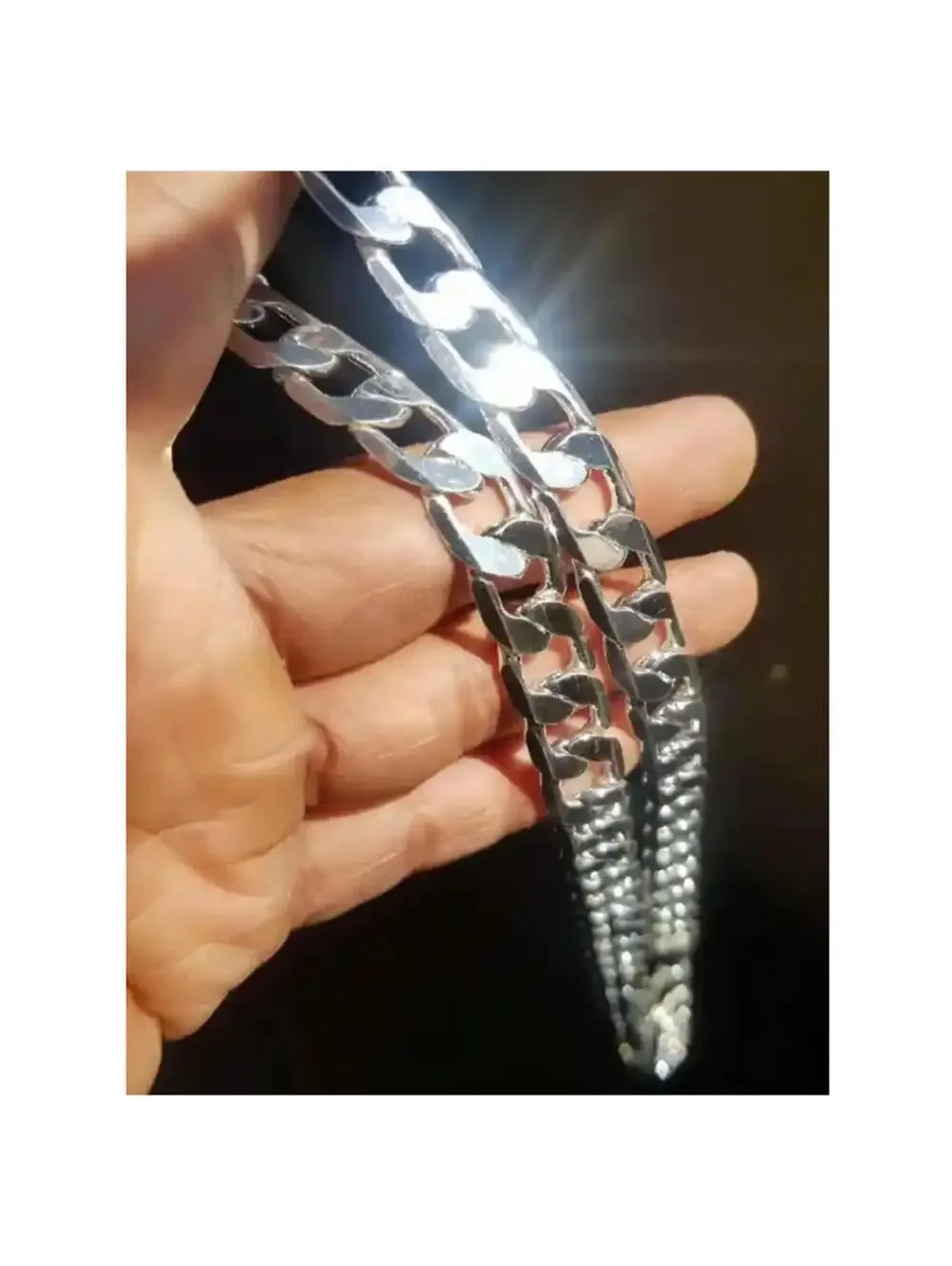 Flat Curb chain - Necklace -  silver - 10mm / 20